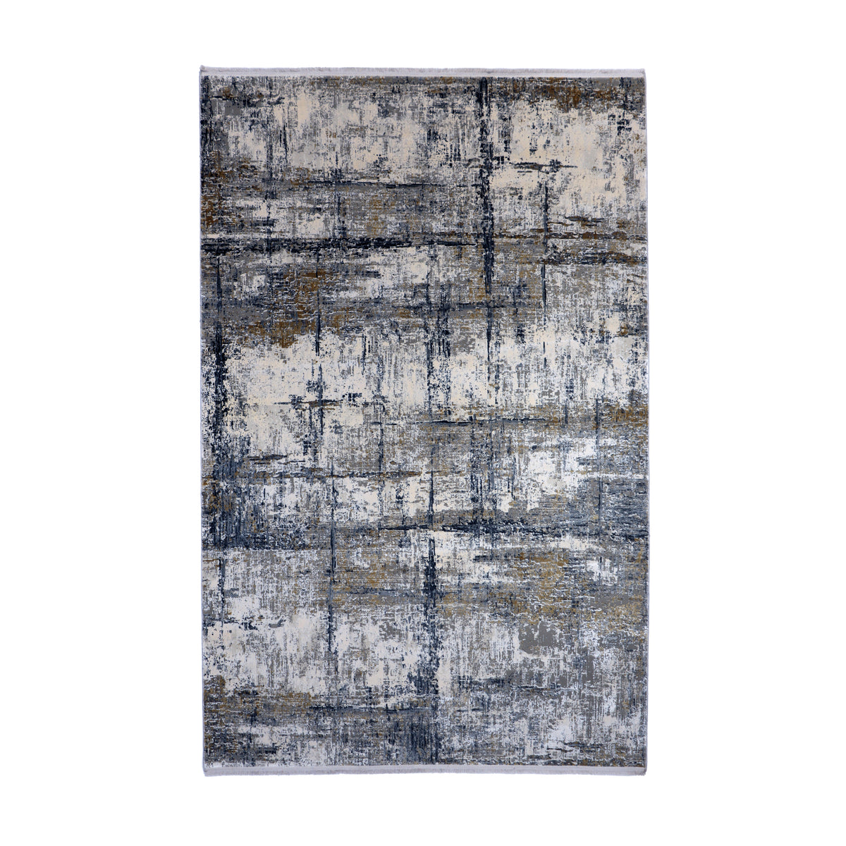 Grey & Ivory Abstract Distressed Rug Design 230x160cm
