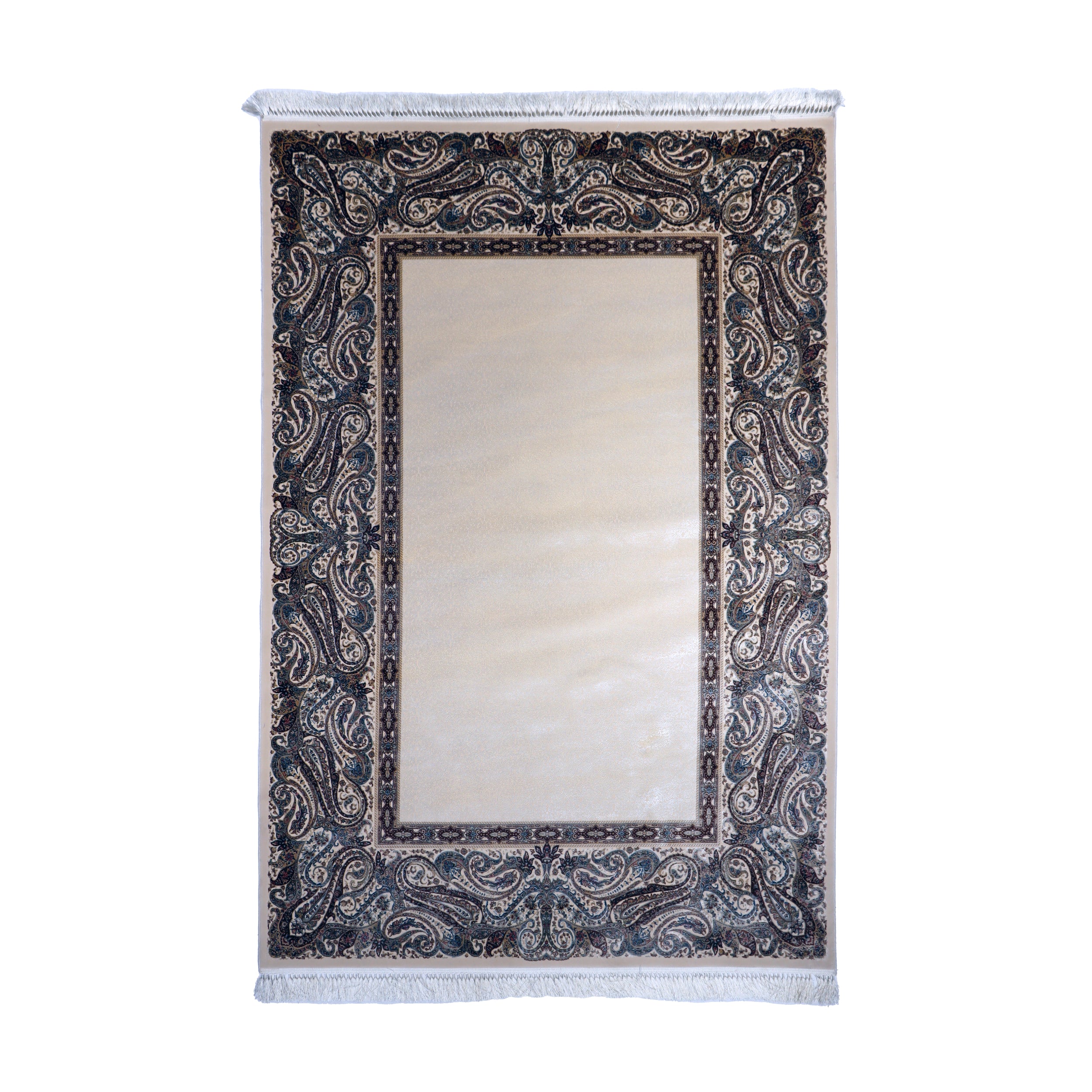 Cream & Brown Persian Paisley Border Rug Design 230 × 160 cm