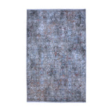 Taupe Grey, Blue & Rust Distressed Tribal Rug Design 290x200cm