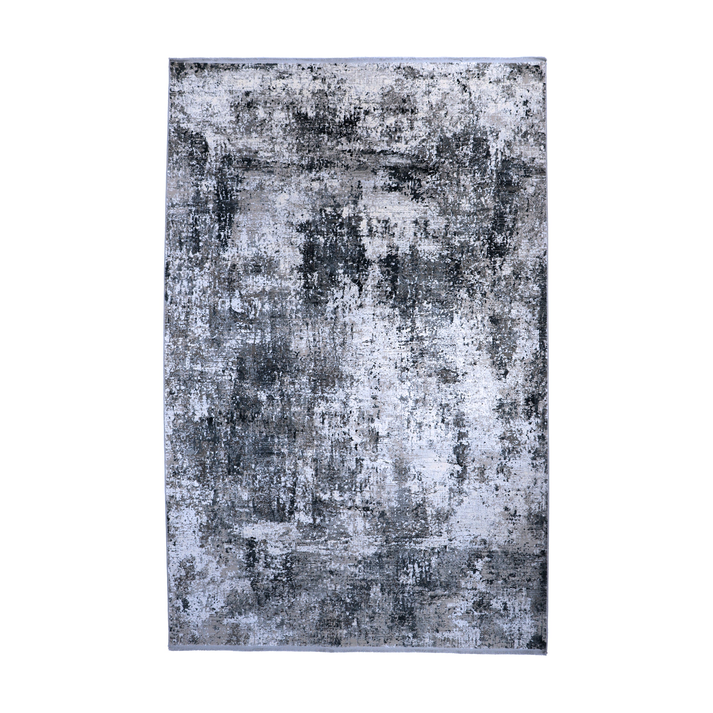 Charcoal Grey & Ivory Abstract Distressed Rug Design 290 × 200 cm
