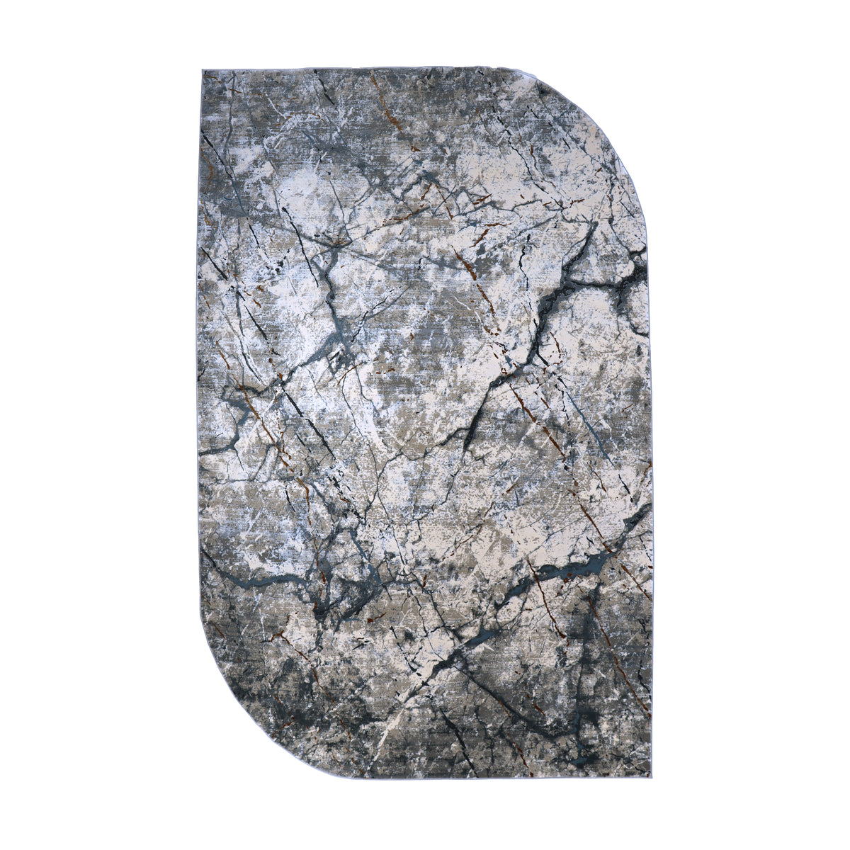 Multi-coloured Grey & Ivory Marble Abstract Rug Design 290x200cm