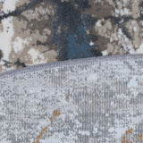 Multi-coloured Grey & Ivory Marble Abstract Rug Design 290x200cm - photo 5