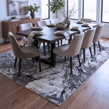 Taupe Grey & Charcoal Abstract Botanical Rug Design 290x200cm - photo 2