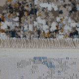 Blue, Grey & Rust Abstract Distressed Rug Design 290 × 200 cm