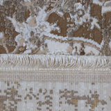 Taupe & Ivory Distressed Medallion Rug Design 290x200cm - photo 4