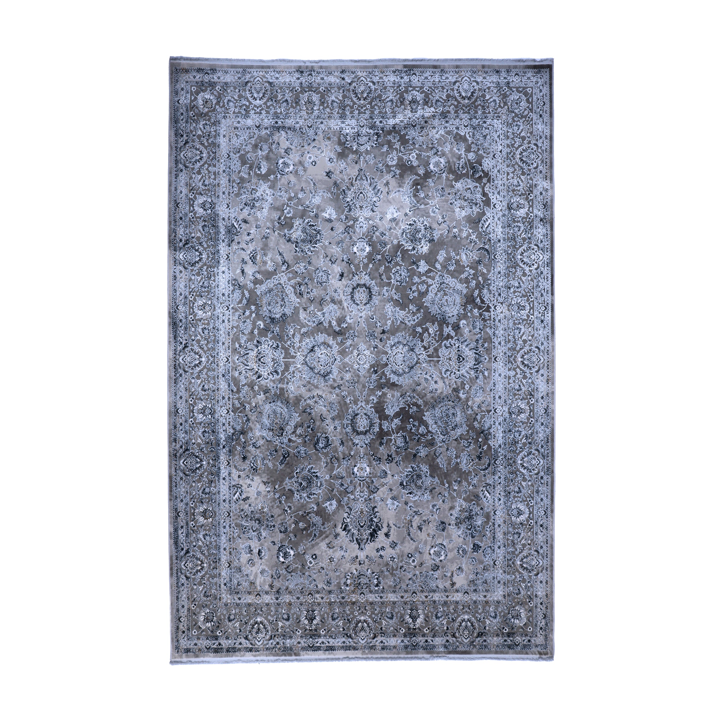 Grey & Ivory Persian-Inspired Floral Rug Design 290 × 200 cm