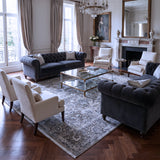 Grey & Ivory Persian-Inspired Floral Rug Design 290 × 200 cm