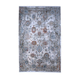 Ivory, Blue & Rust Distressed Persian-Inspired Rug Design 290x200cm