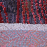 Berry Red & Blue-Grey Abstract Flow Rug Design 290 × 200 cm