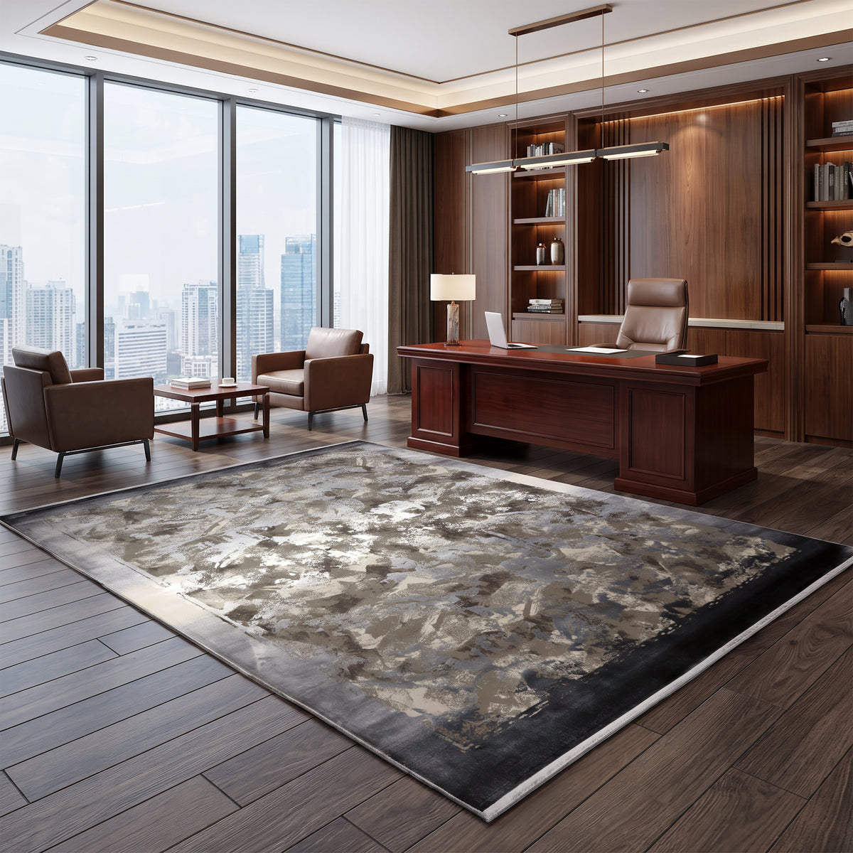 Taupe, Grey & Ivory Muse Abstract Rug Design 290x200cm - photo 2