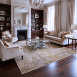 Taupe & Golden Beige Distressed Persian Rug Design 290x200cm - photo 2