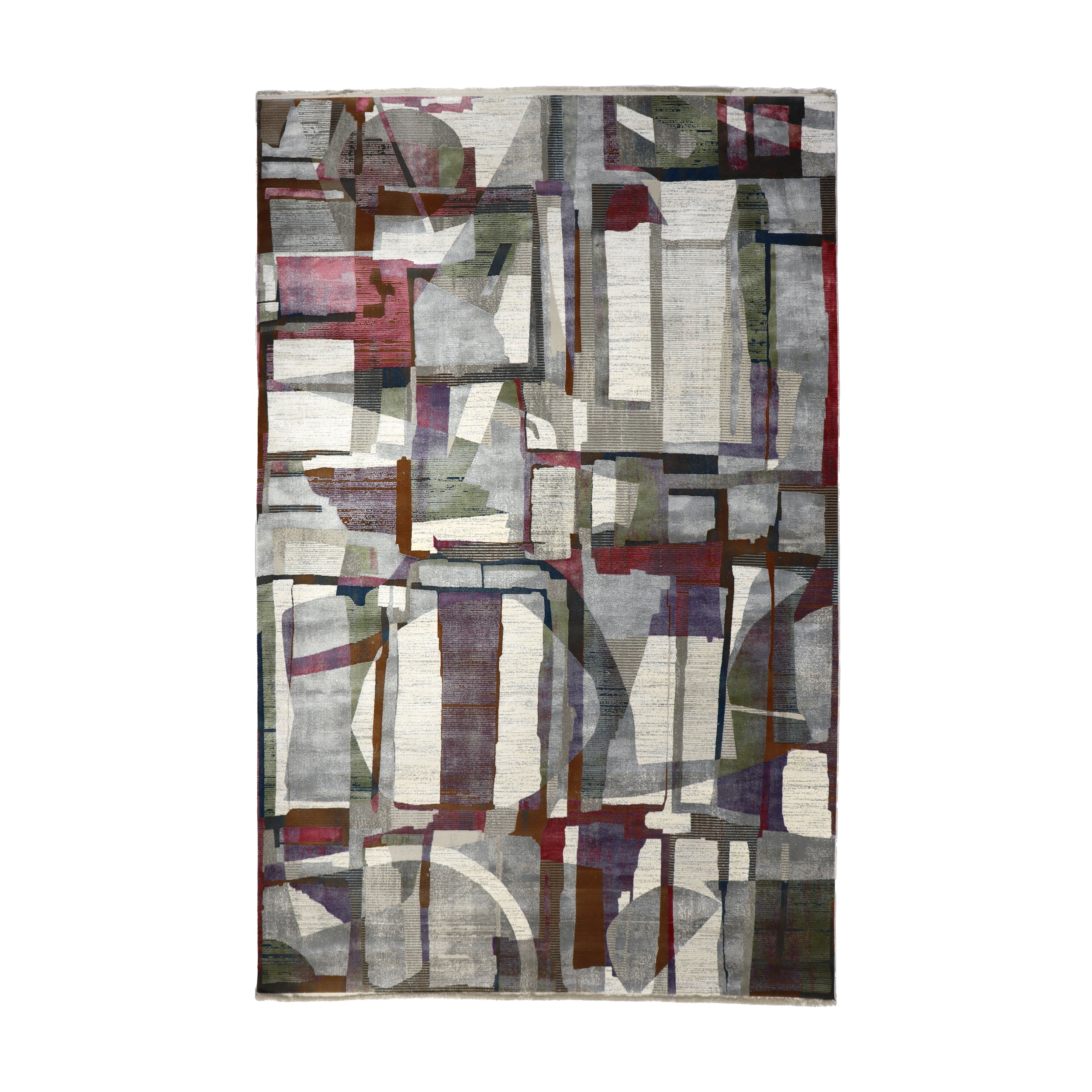 Multi-Coloured Ivory Abstract Rug Design 290 × 200 cm