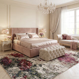 Grey & Blush Abstract Floral Rug Design 290x200cm - photo 2
