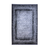 Charcoal & Silver Grey Distressed Rug Design 290x200cm