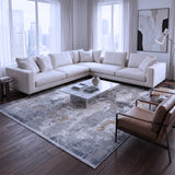 Ivory & Silver Grey Abstract Rug Design 290x200cm - photo 2
