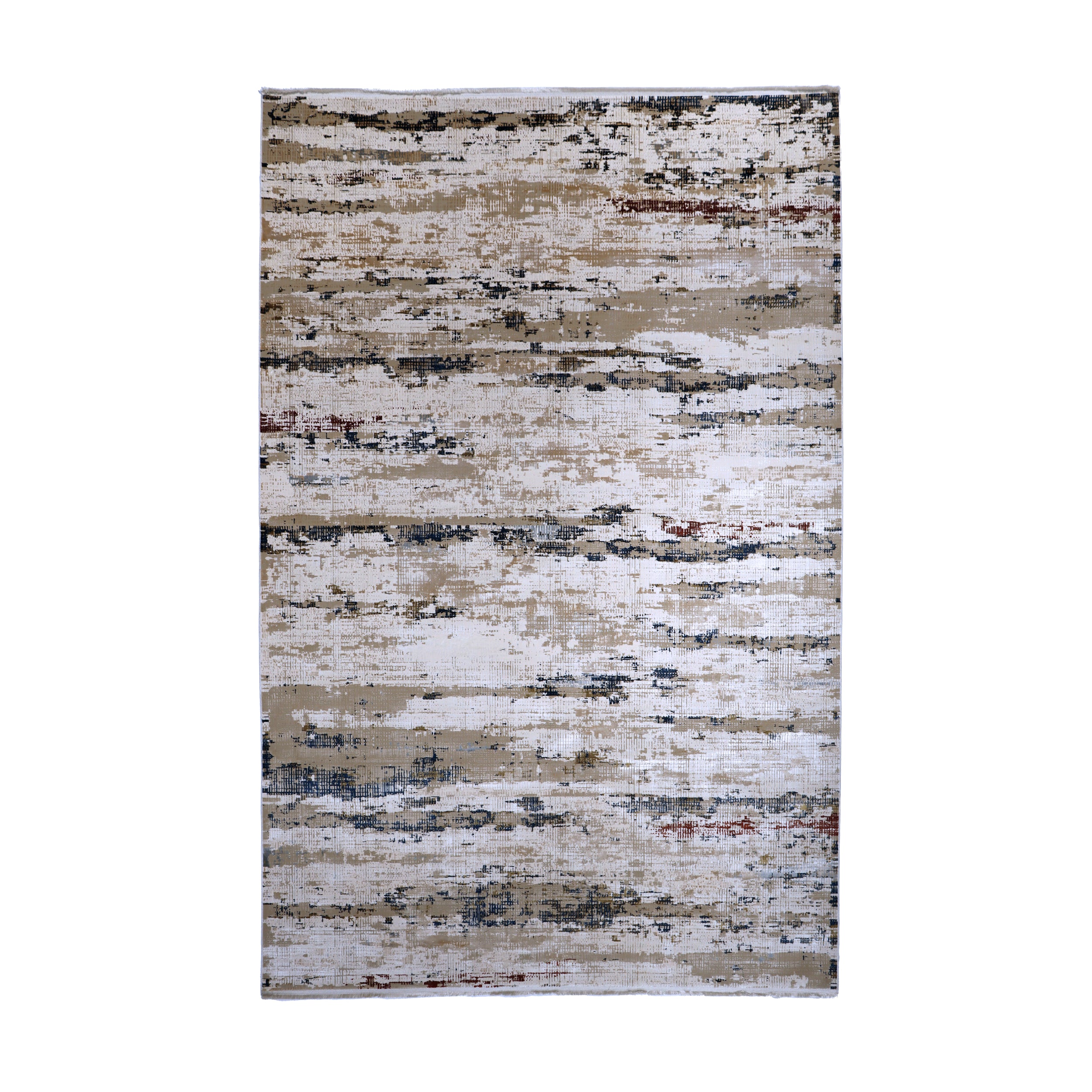 Ivory & Navy Abstract Distressed Rug Design 290 × 200 cm