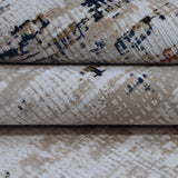 Ivory & Navy Abstract Distressed Rug Design 290 × 200 cm