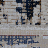 Ivory & Navy Abstract Distressed Rug Design 290 × 200 cm