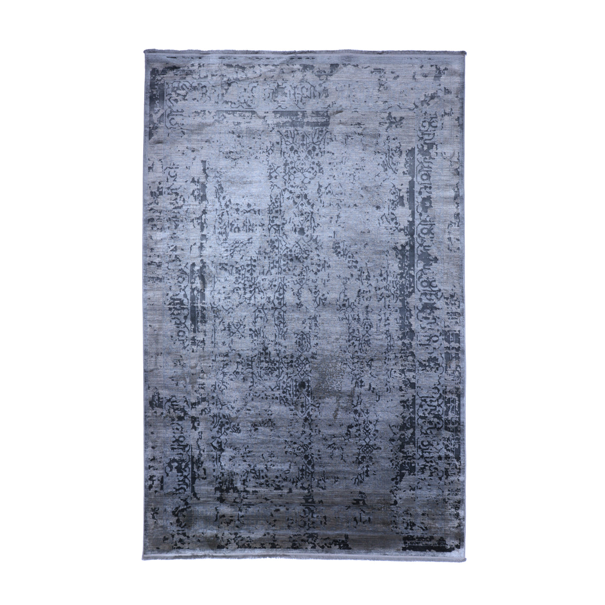 Slate Grey & Charcoal Distressed Abstract Rug Design 290x200cm