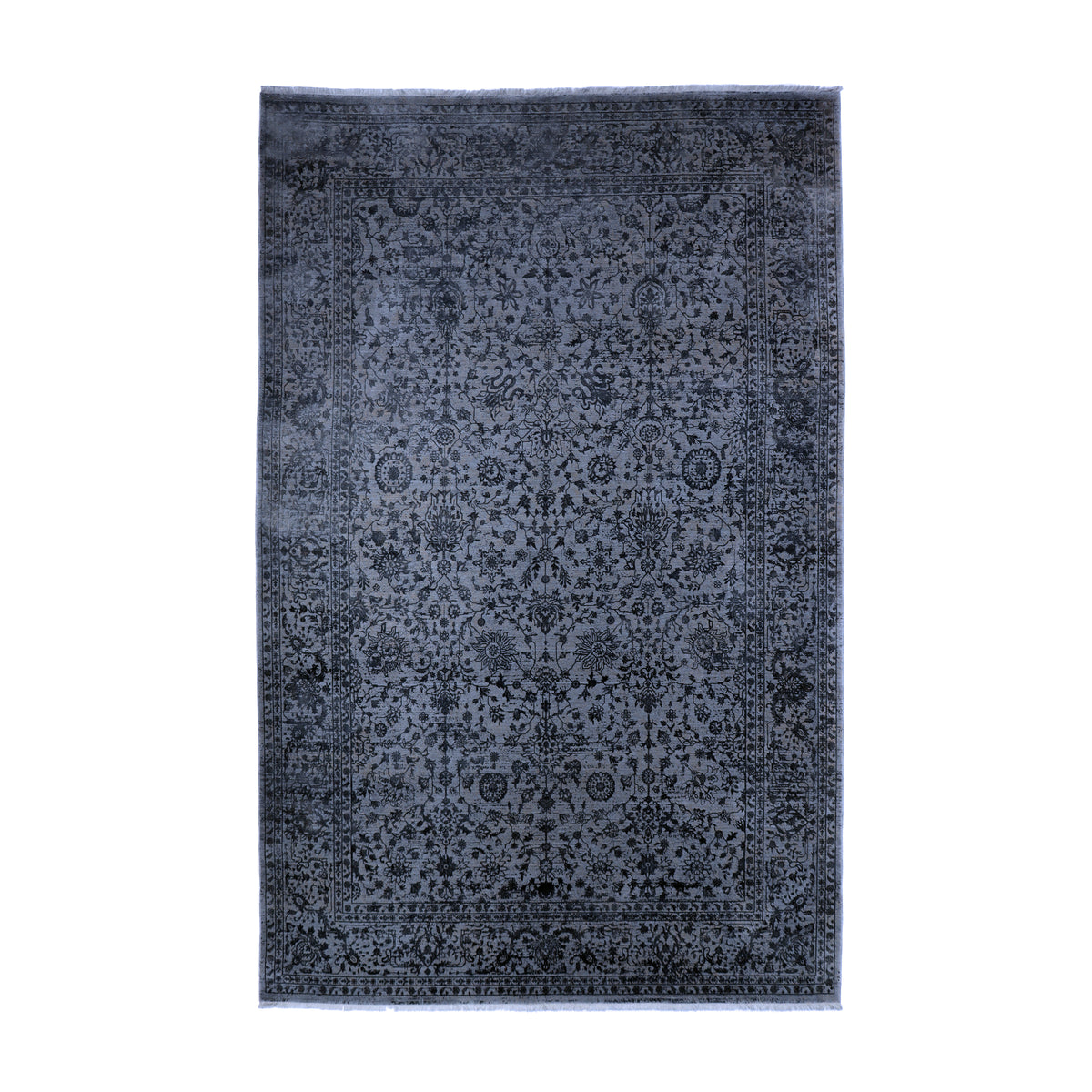 Charcoal & Silver Grey Noir Distressed Persian Rug Design 290x200cm