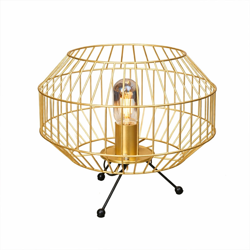 Gold Round Metal Lamp 30 × 30 × 30 cm