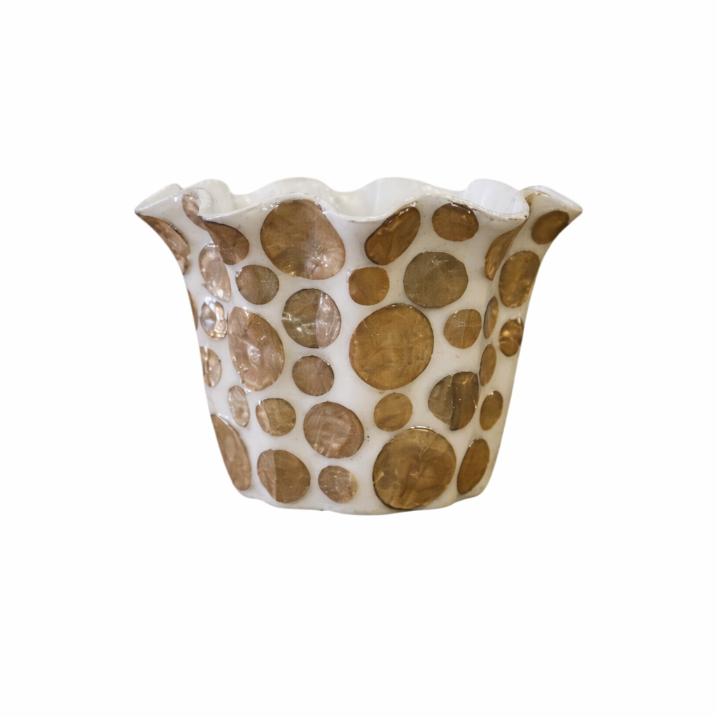 Shell Pot Collection Cream & Gold (S, M, L)