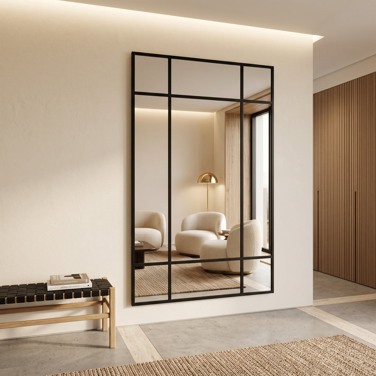 Black Inlay Mirror 220 × 140 cm