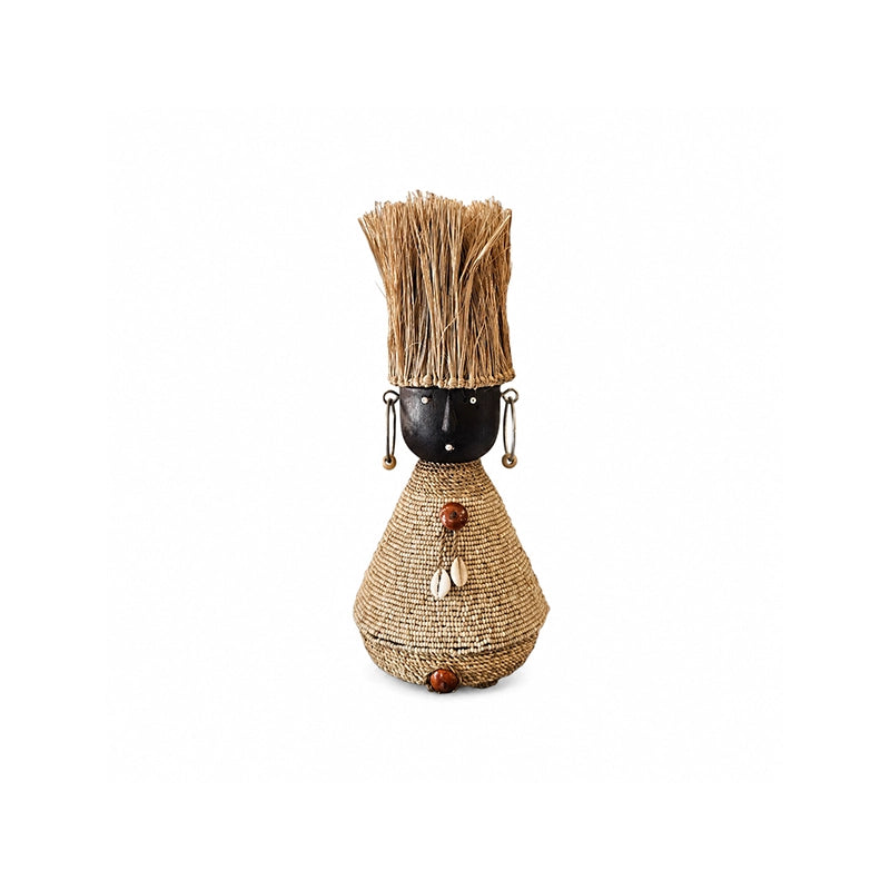 Beaded Décor Doll Light Brown 14 × 33 cm