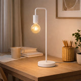 Metal Desk Lamp White 14 × 14 × 50 cm