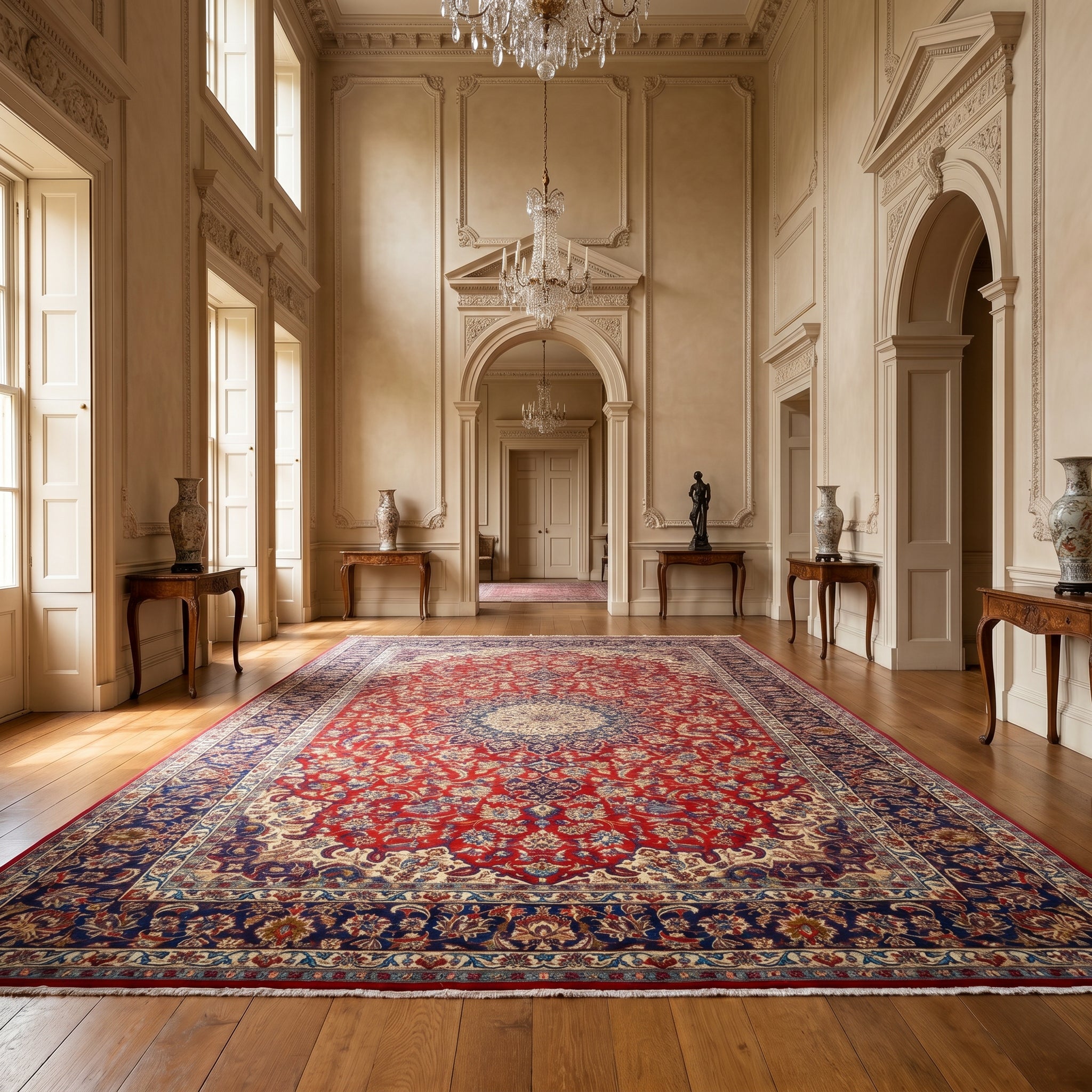Refurbished Persian Najaf Abaad Rug 417 × 288 cm