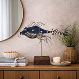 Blue Fish Novelist Coastal Sculptur 55 × 35 cm