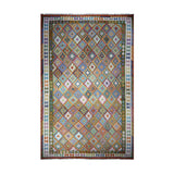 Multi-Coloured Tribal Diamond Kilim Rug Design 495 × 314 cm