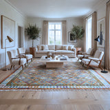 Multi-Coloured Tribal Diamond Kilim Rug Design 495 × 314 cm
