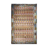 Blue & Multi-Coloured Tribal Diamond Kilim Rug Design 490 × 308 cm