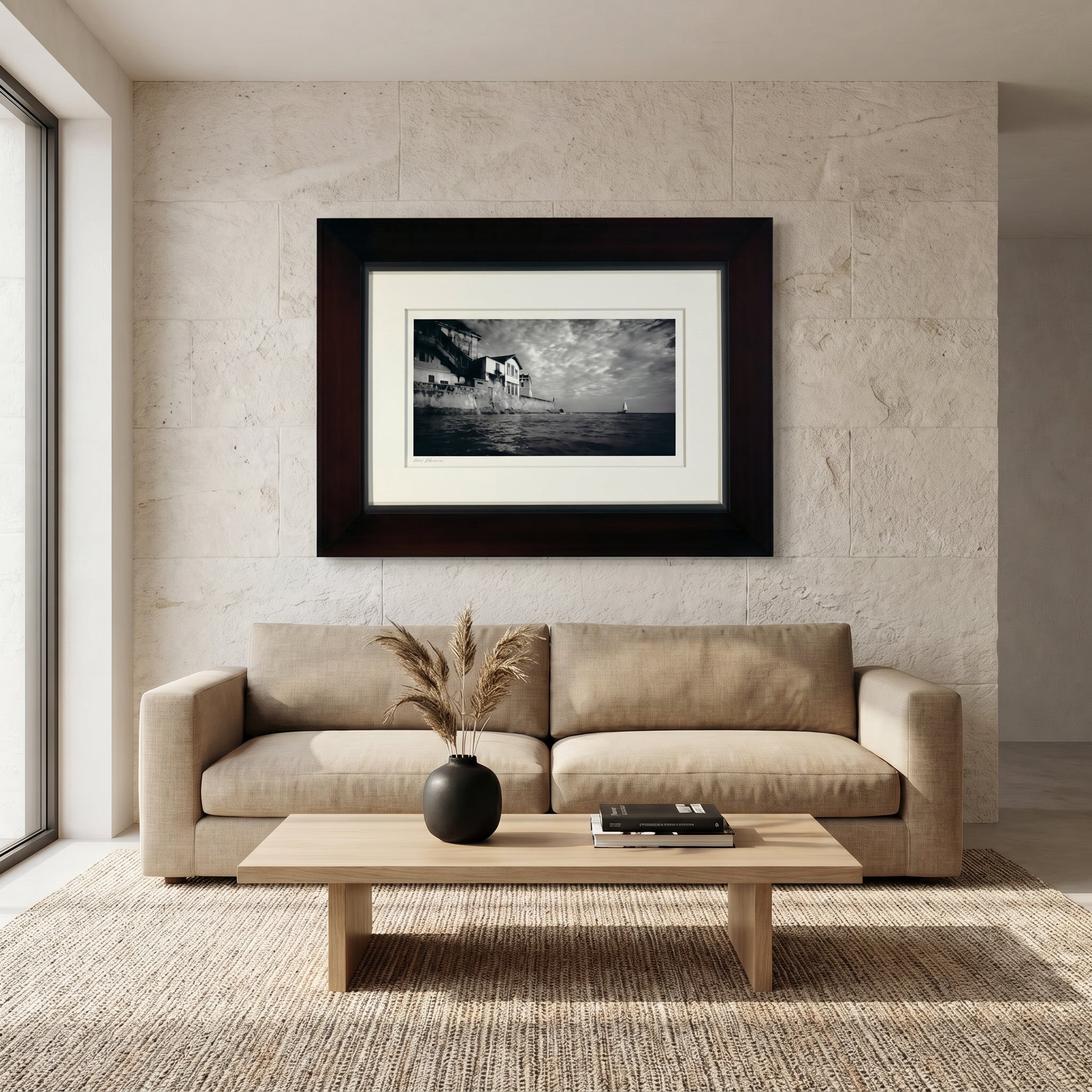 Horst Klemm B/W Framed Beach House 87 × 63 cm