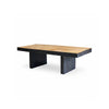 Black & Natural Teak Coffee Table 140 × 65 × 45 cm