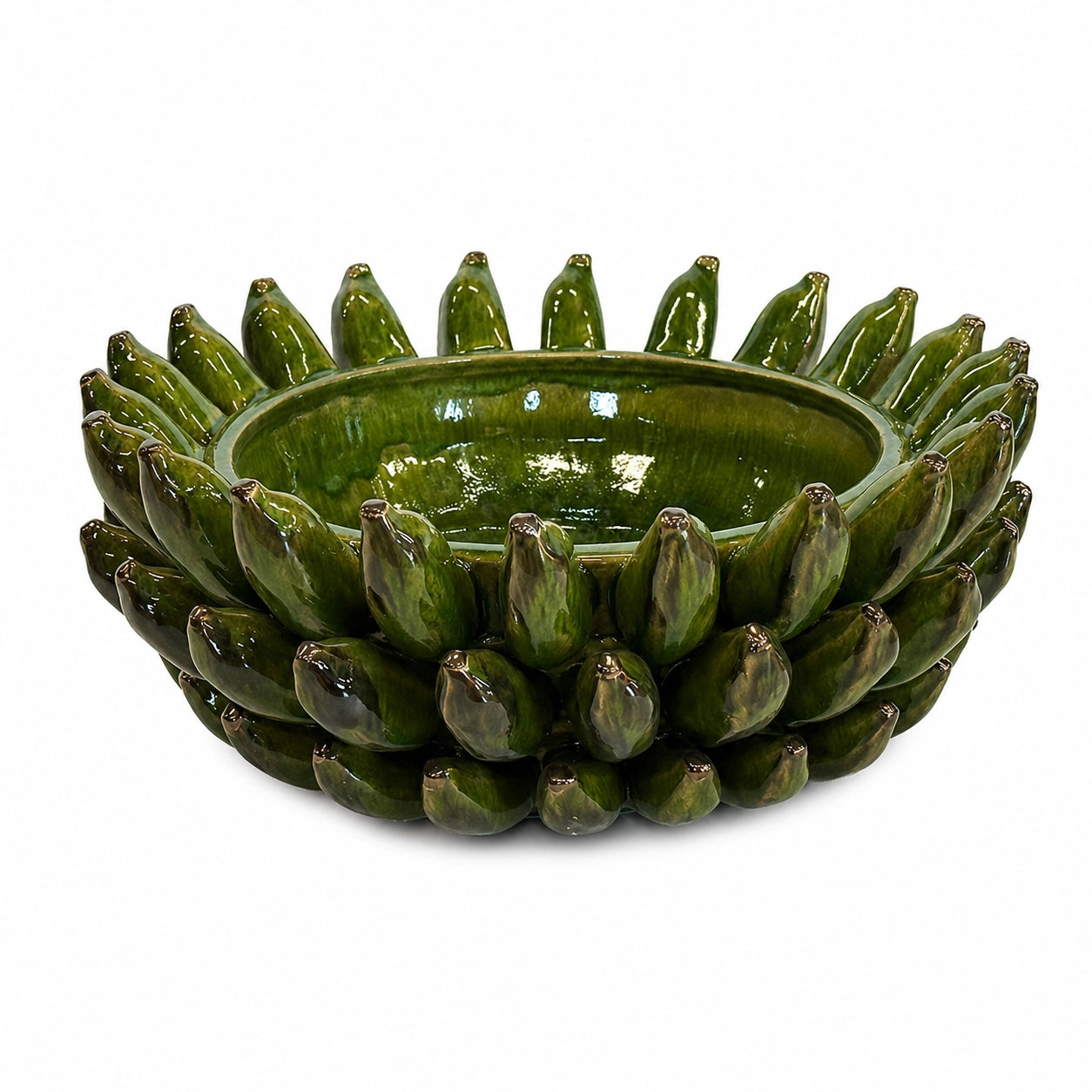 Green Ceramic Banana Bowl 35 × 35 × 15 cm