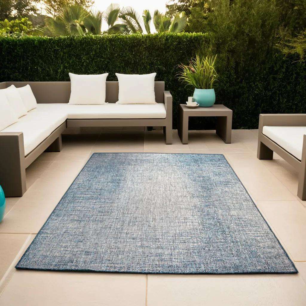 Turquoise Minimilistic Design Outdoor Rugs