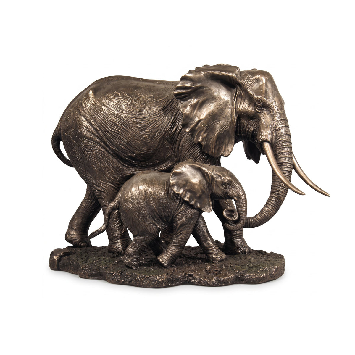 Zawadi Akilah Elephant & Young Sculpture 29 × 44 cm