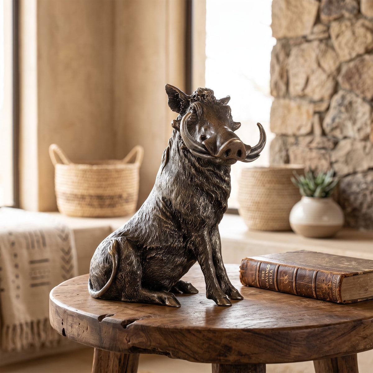 Zawadi Warthog Sitting Sculpture 15 × 11 cm - photo 2