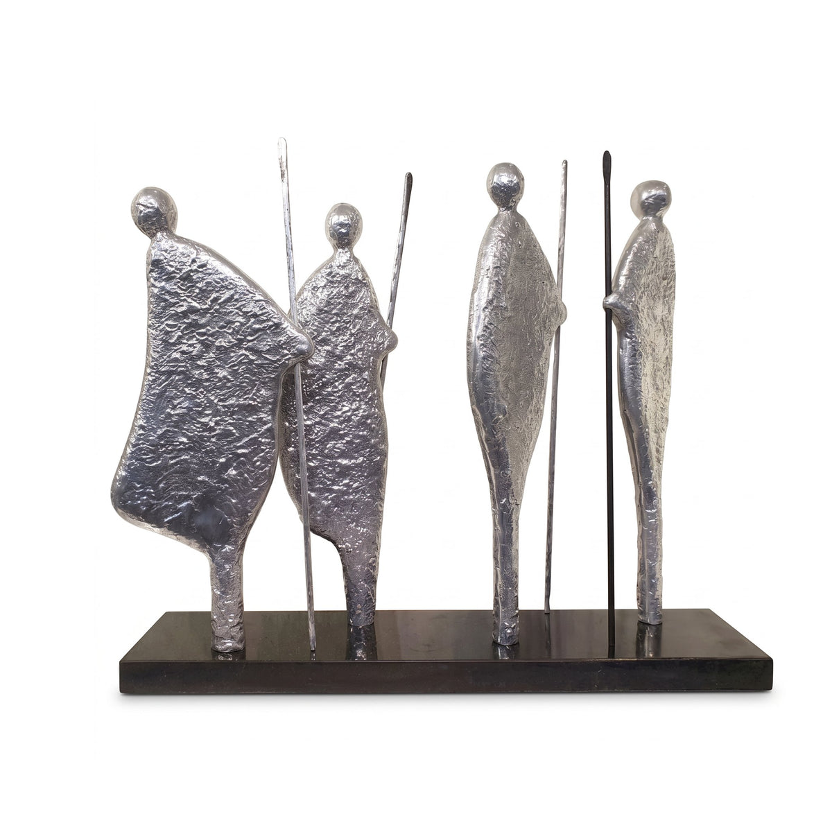 Zawadi Four Maasai on Marble Base 60.5 × 48 × 15 cm