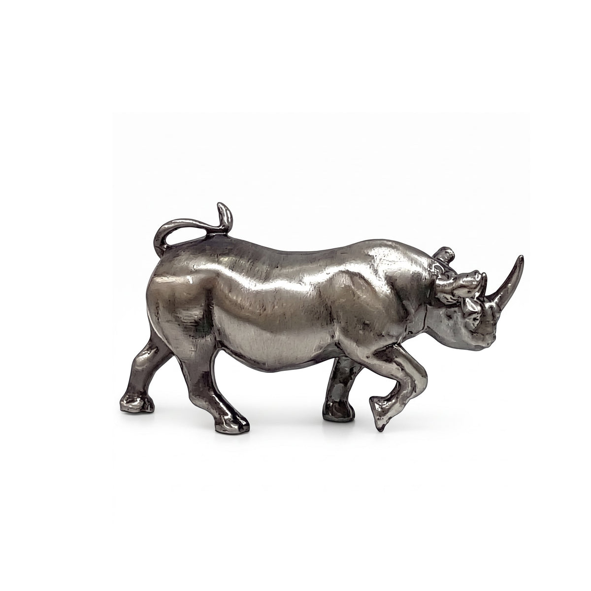 Zawadi Pewter Rhino 10 cm L