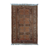Tan, Brown & Cream Vintage Shirwan Tribal Geometric Medallion Rug 198 × 125 cm