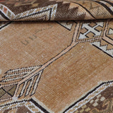 Tan, Brown & Cream Vintage Shirwan Tribal Geometric Medallion Rug 198 × 125 cm - photo 4