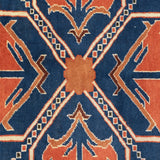 Rust, Navy & Cream Uzbek Floral Medallion Rug 335 × 254 cm - photo 6