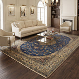 Blue & Ivory Persian Tabas Floral Central Medallion Rug 343 × 237 cm - photo 3