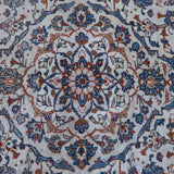 Cream, Blue & Rust Persian Kashan Floral Medallion Rug 351 × 234 cm - photo 4