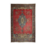 Red, Blue & Cream Persian Tabriz Geometric Medallion Rug 396 × 294 cm