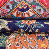 Navy Blue, Red & Orange Persian Tabriz Floral Medallion Rug 388 × 283 cm - photo 4