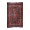 Navy Blue & Red Persian Khorasan Floral Medallion Rug 369 × 292 cm